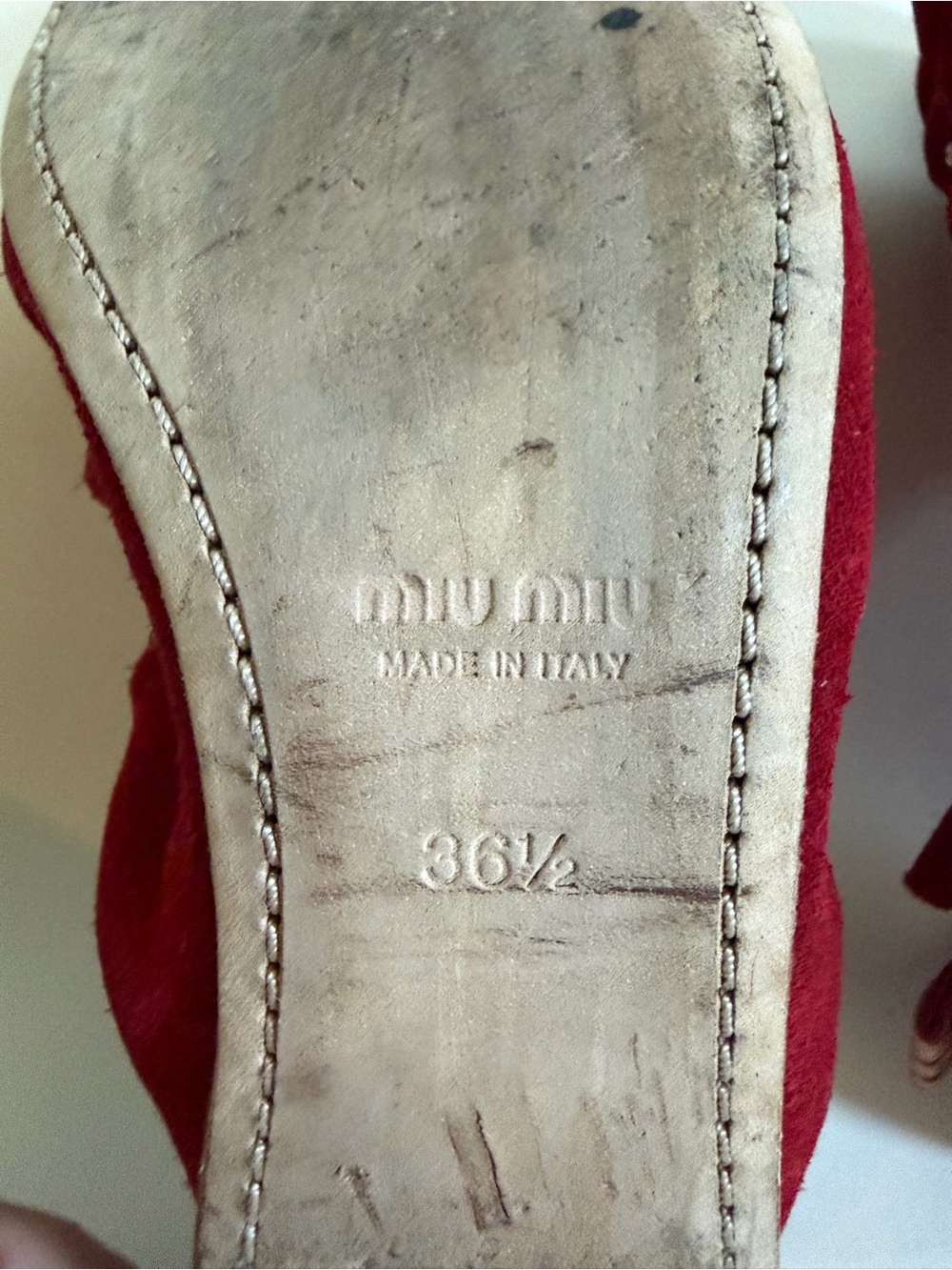Miu Miu Burgundy Red Suede Ballet Flats - Picture 6 of 8
